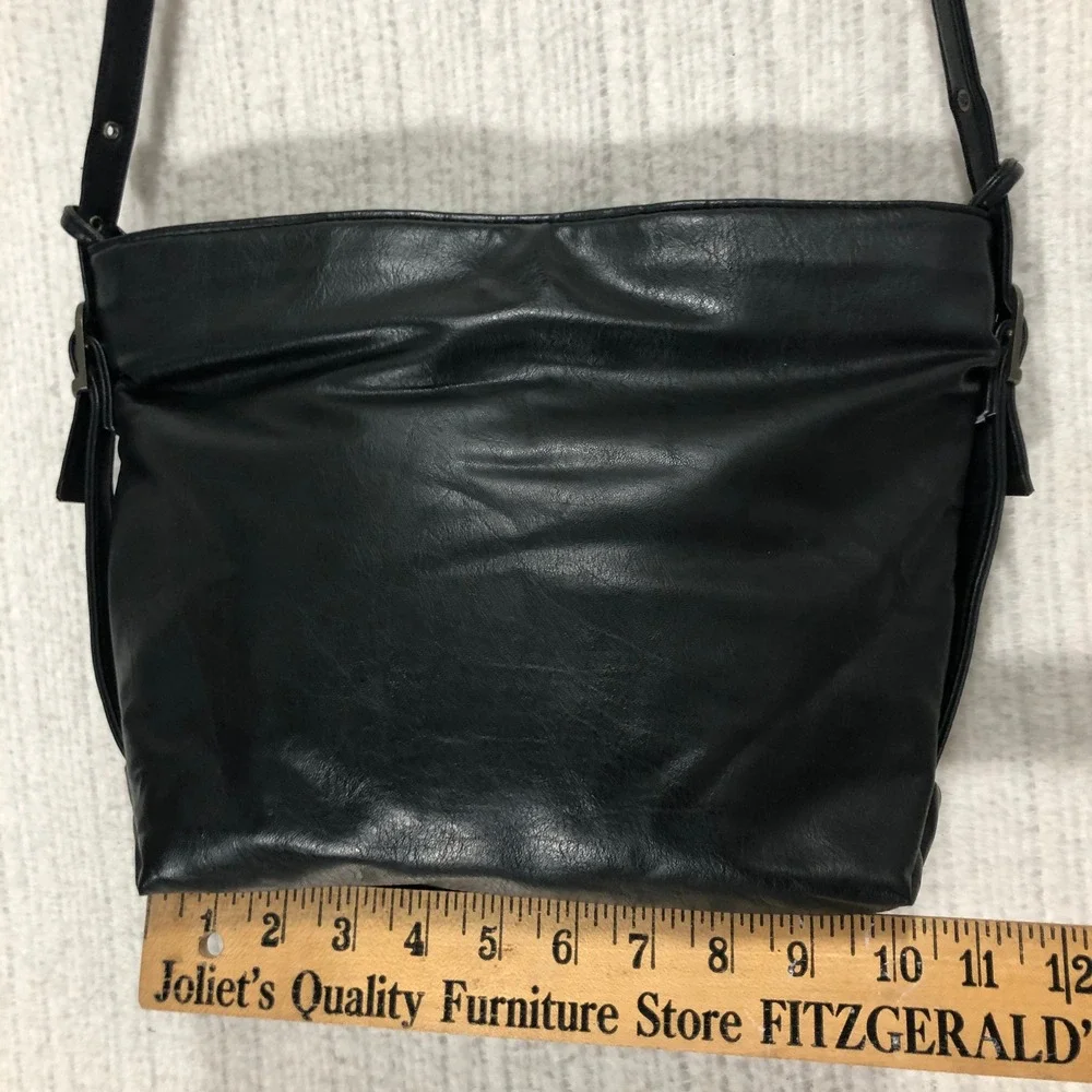 Cypress & Wood Black Faux‎ Leather Shoulder Bag Crossbody Messenger Style